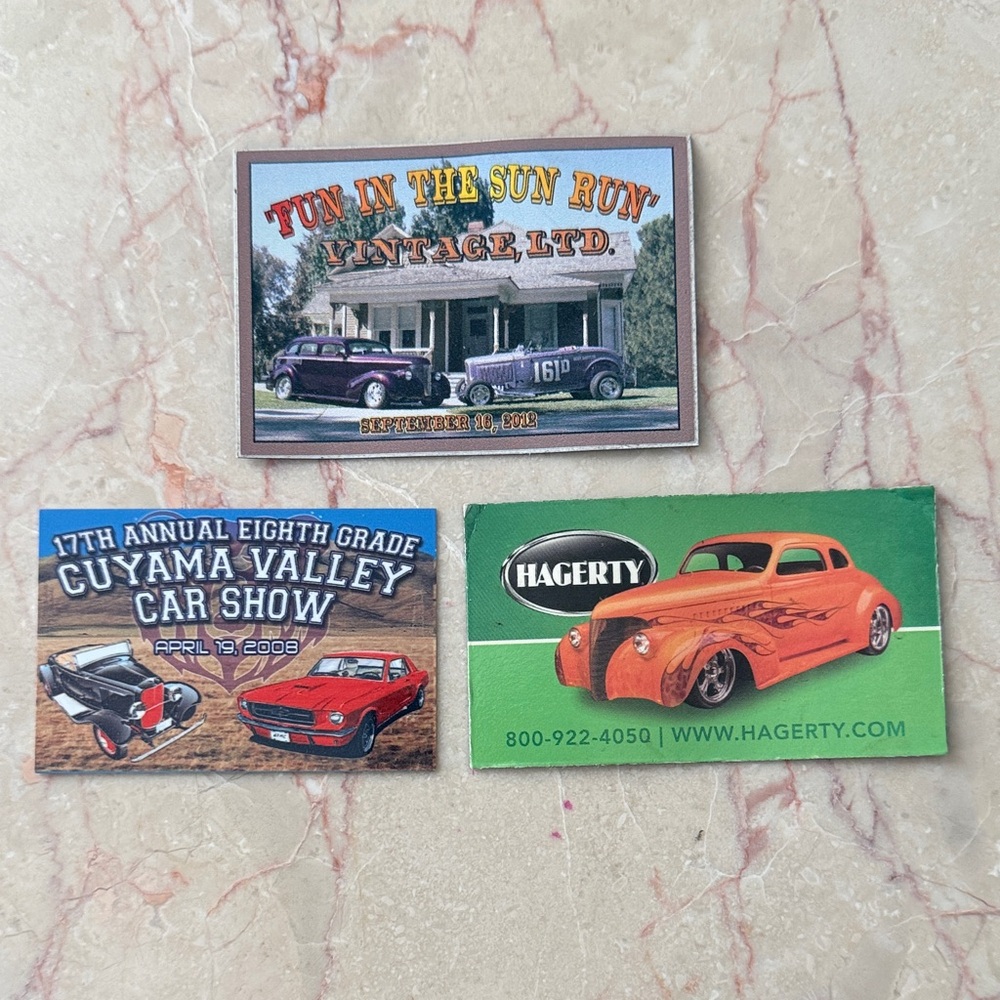 Vintage Car Show Magnets Set